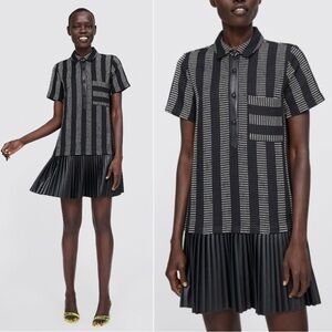 ZARA | Textured Weave Black Dress